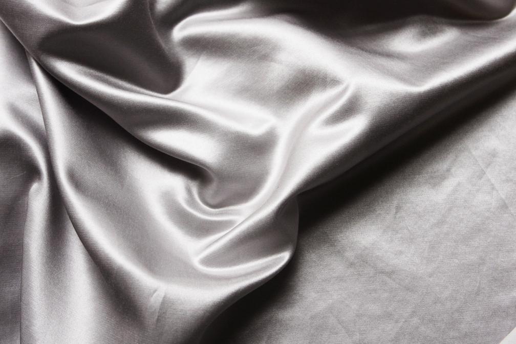 Silk and Cotton Sateen in Silver0