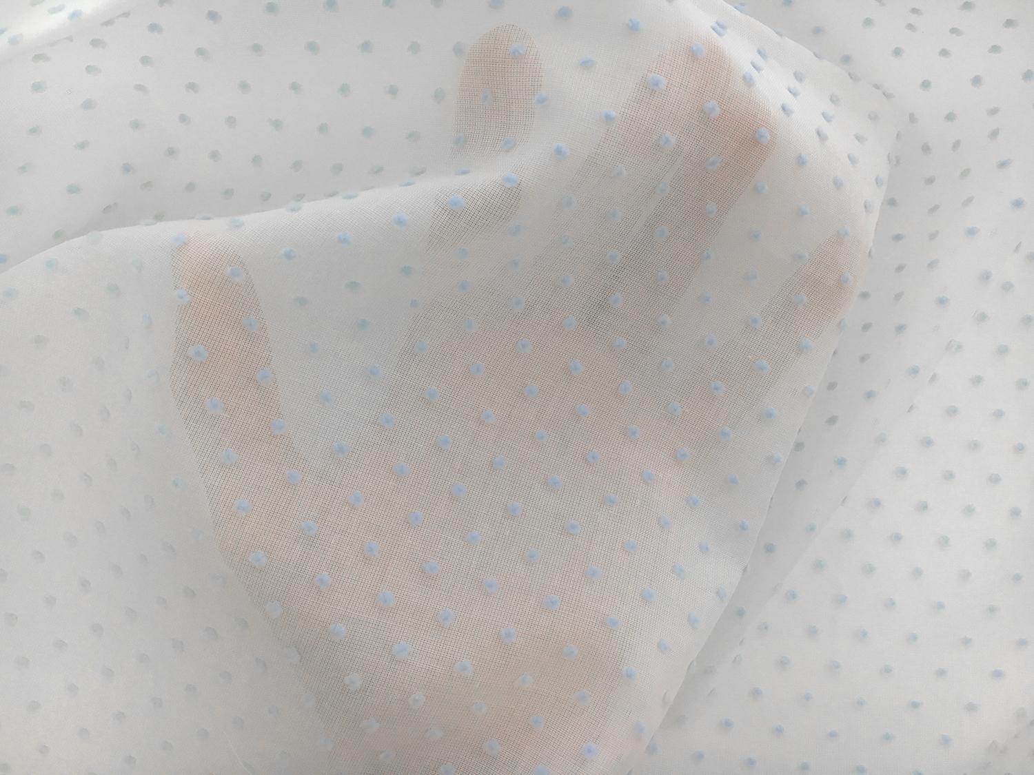 Cotton Swiss Dot in White and Powder Blue3