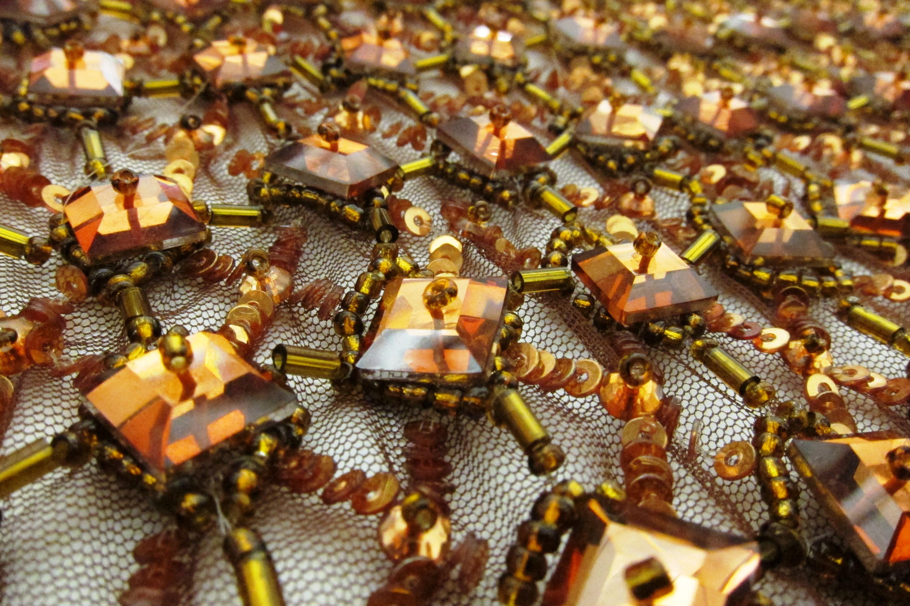 Hand Beaded Illusion with Rhinestones and Sequins2