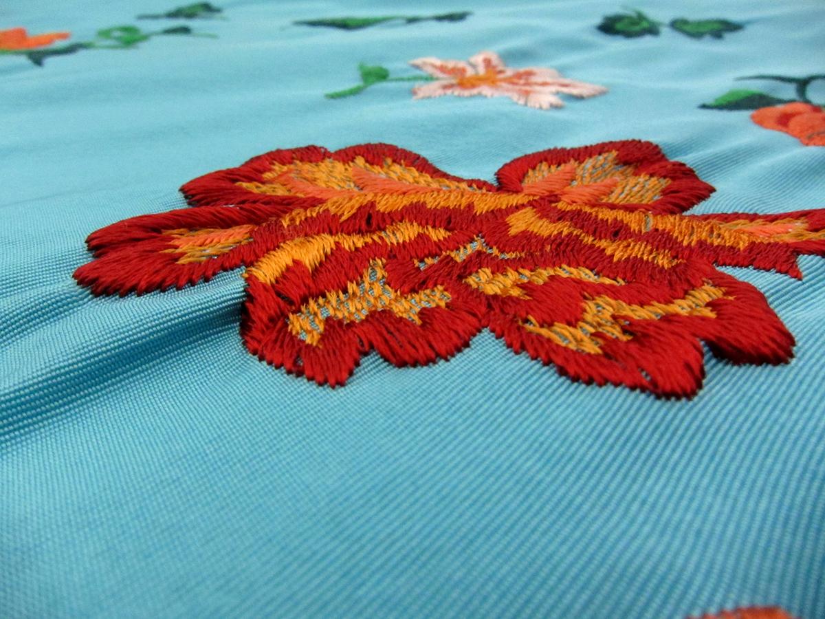 French Embroidered Italian Silk Faille1