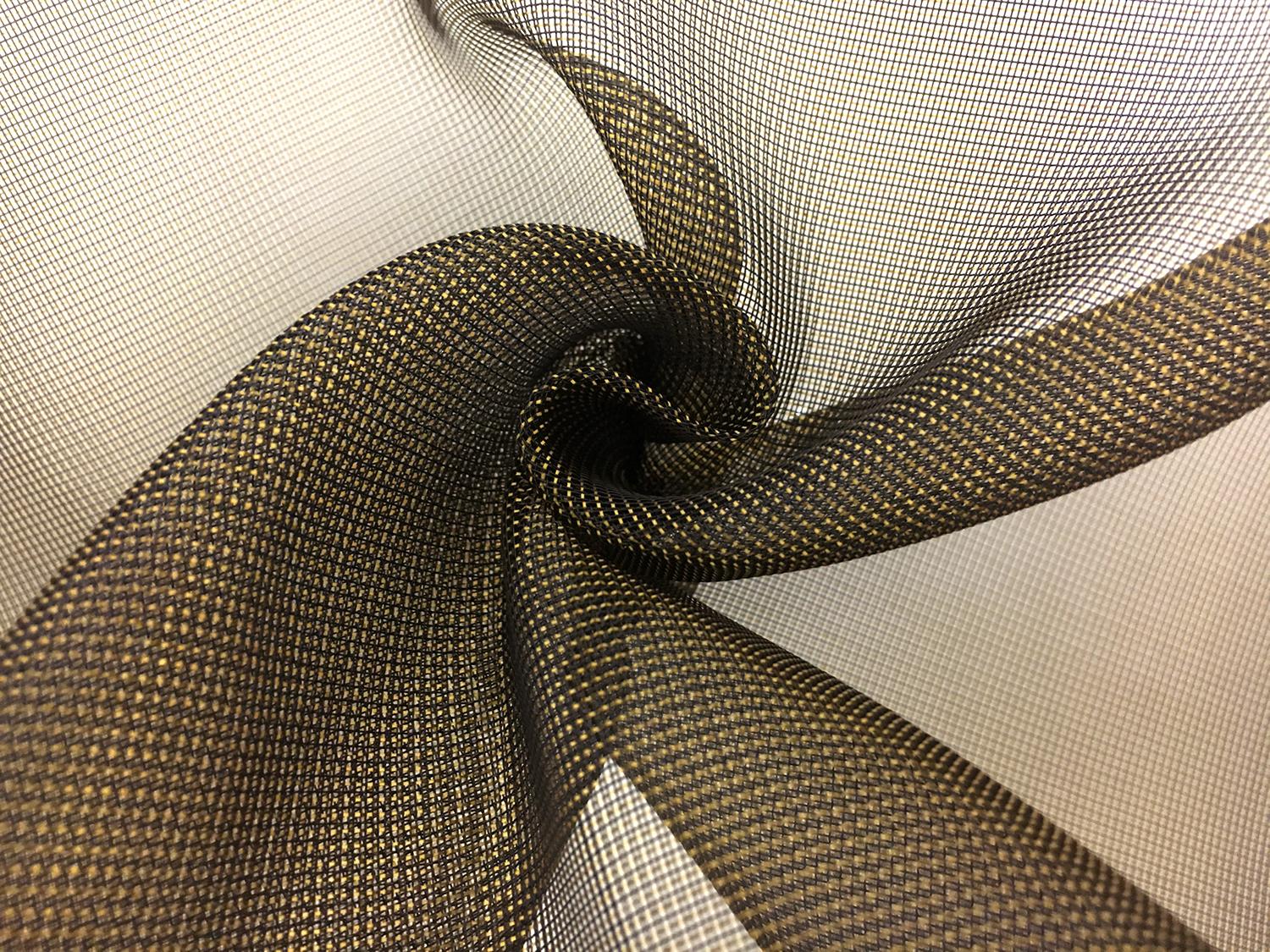 Italian Nylon Blend Mesh in Gold Black1