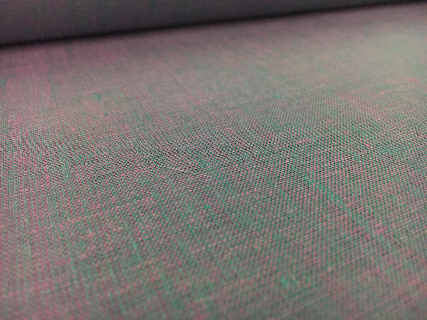 Two Toned Lightweight Linen in Pink Turquoise 0