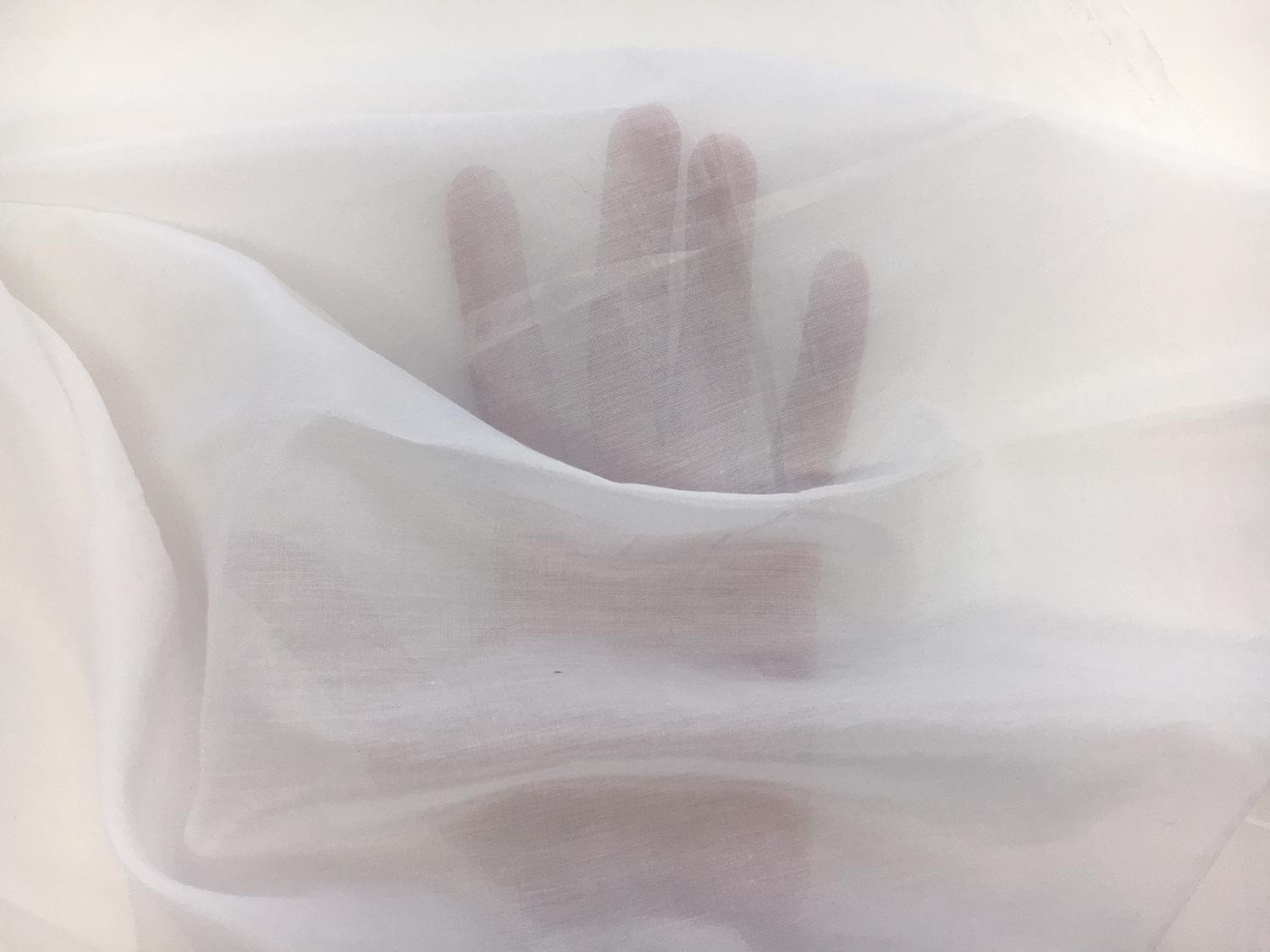 Silk Cotton Voile in White1