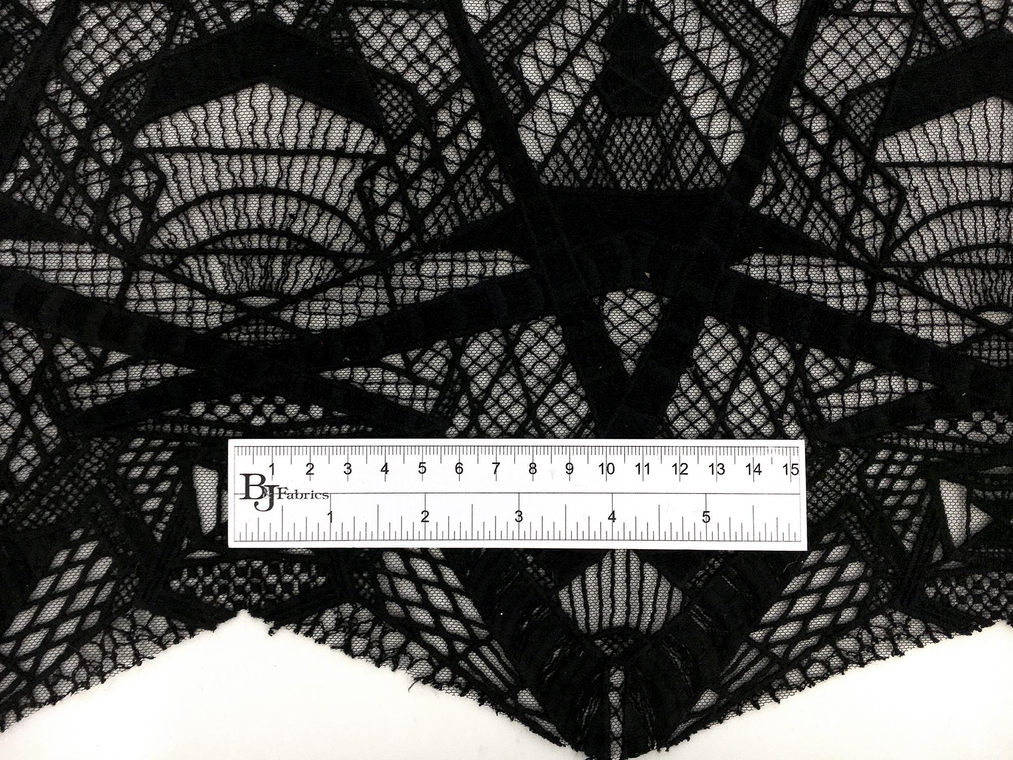 Novelty Embroidered Tulle with Art Deco Geometrics1