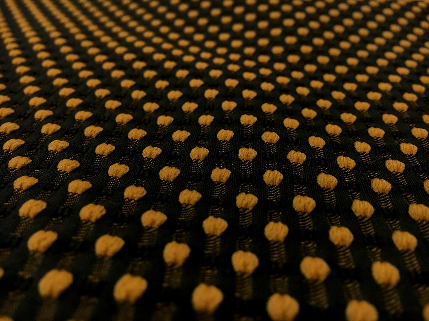 Swiss Dot Brocade with Marigold Dots