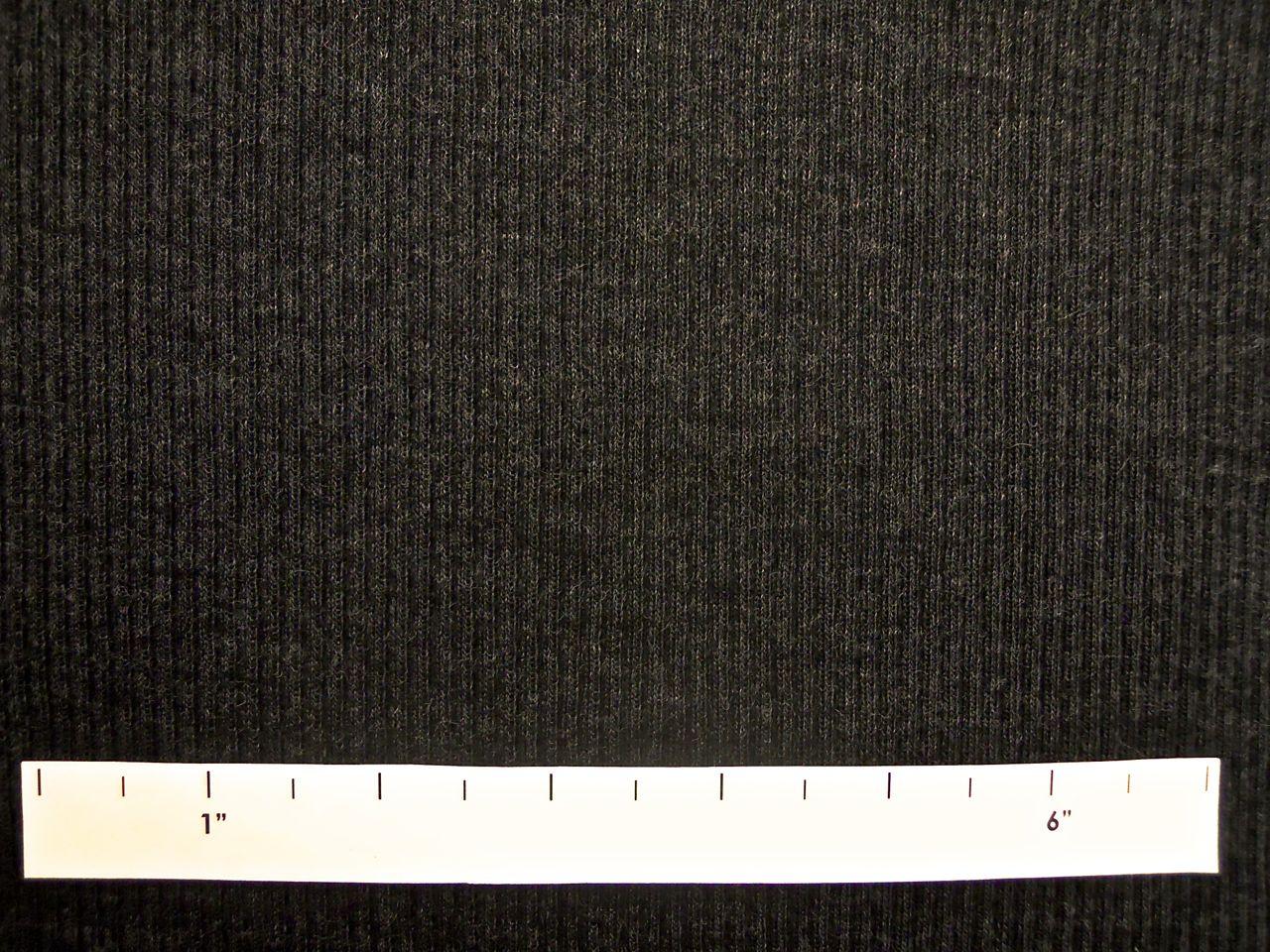 Virgin Wool Rib Knit in Charcoal1