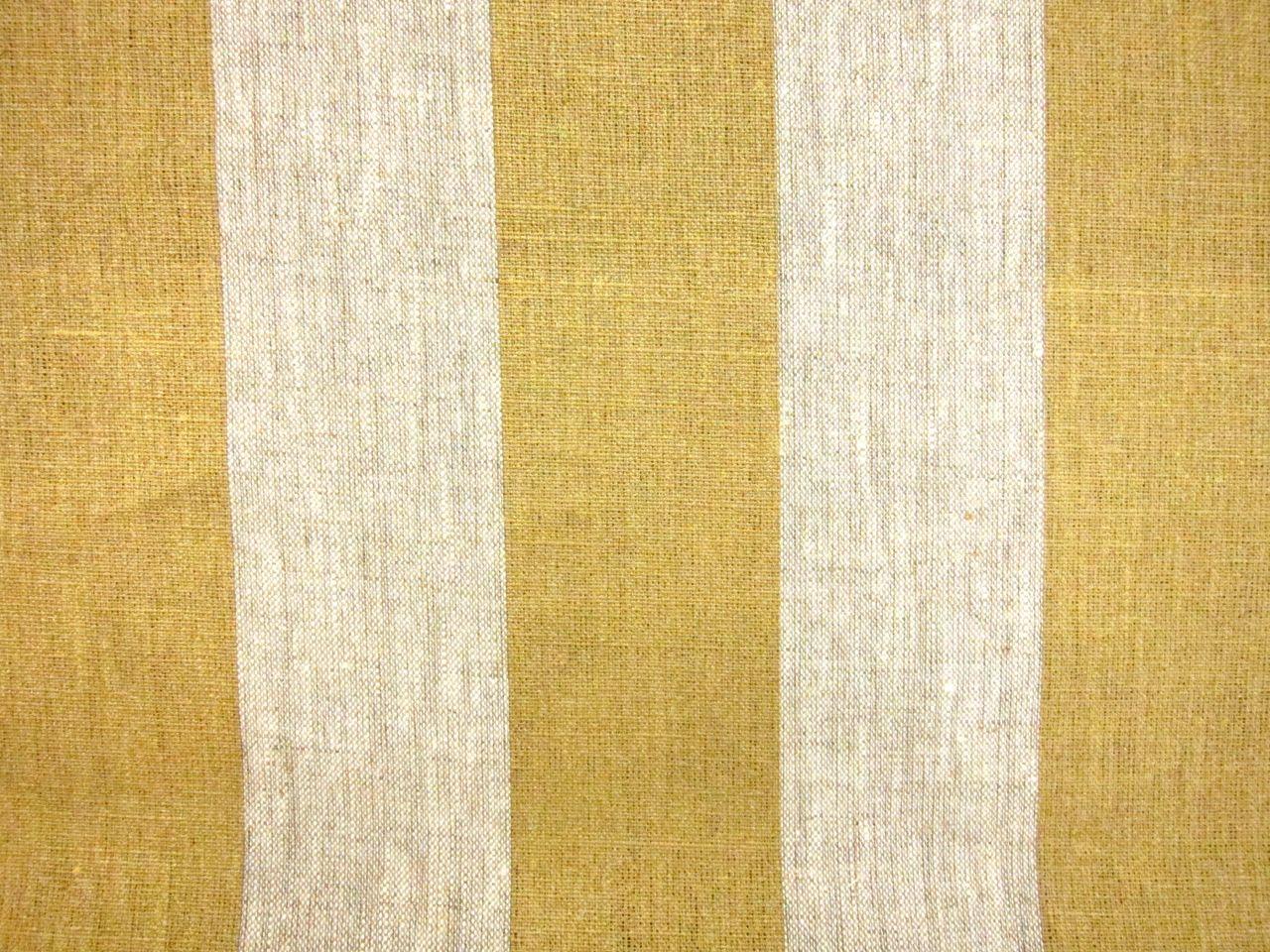 Linen Upholstery Metallic 3" Stripe Print in Gold0