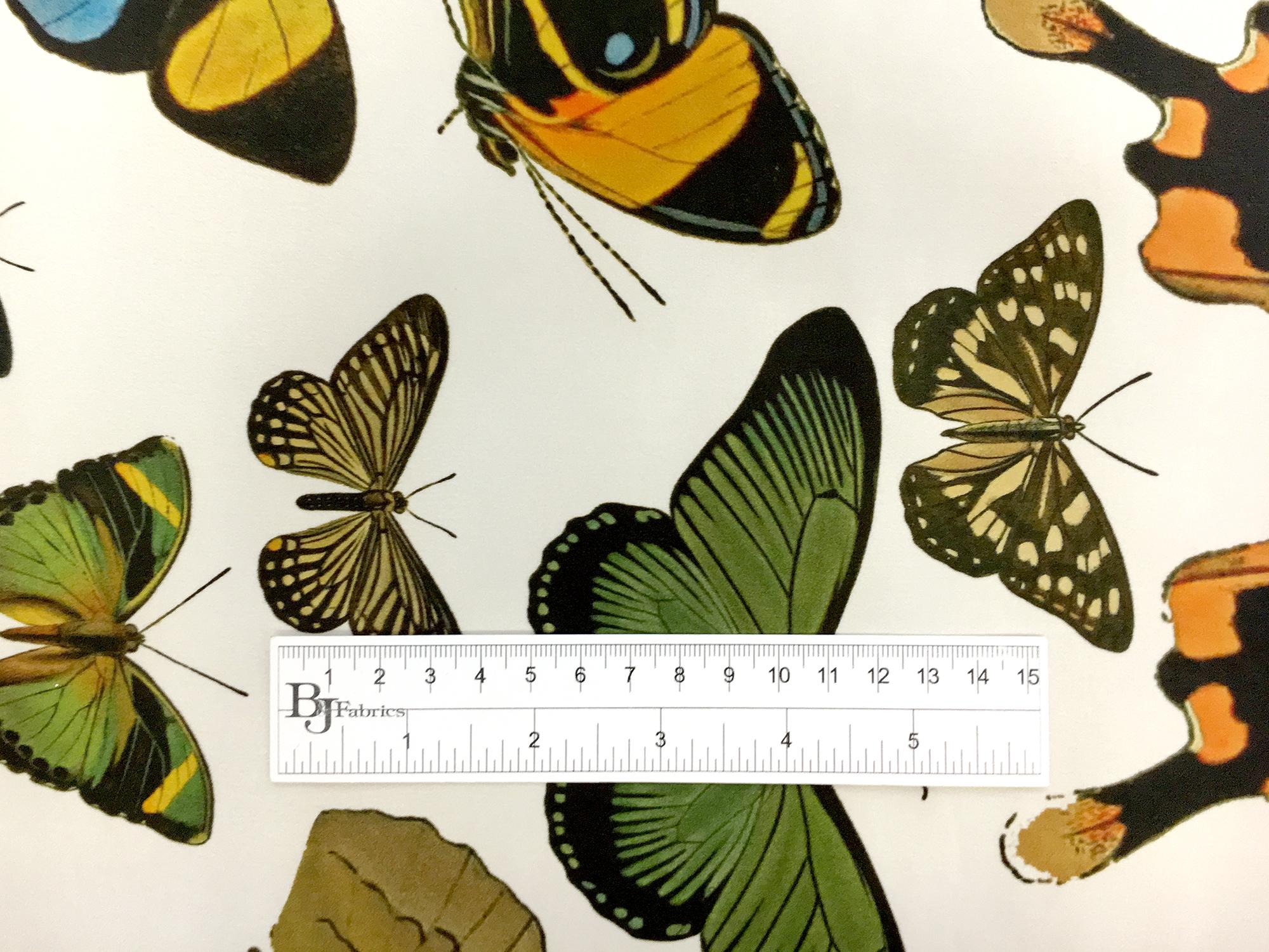 Printed Silk Charmeuse with Assorted Butterflies1