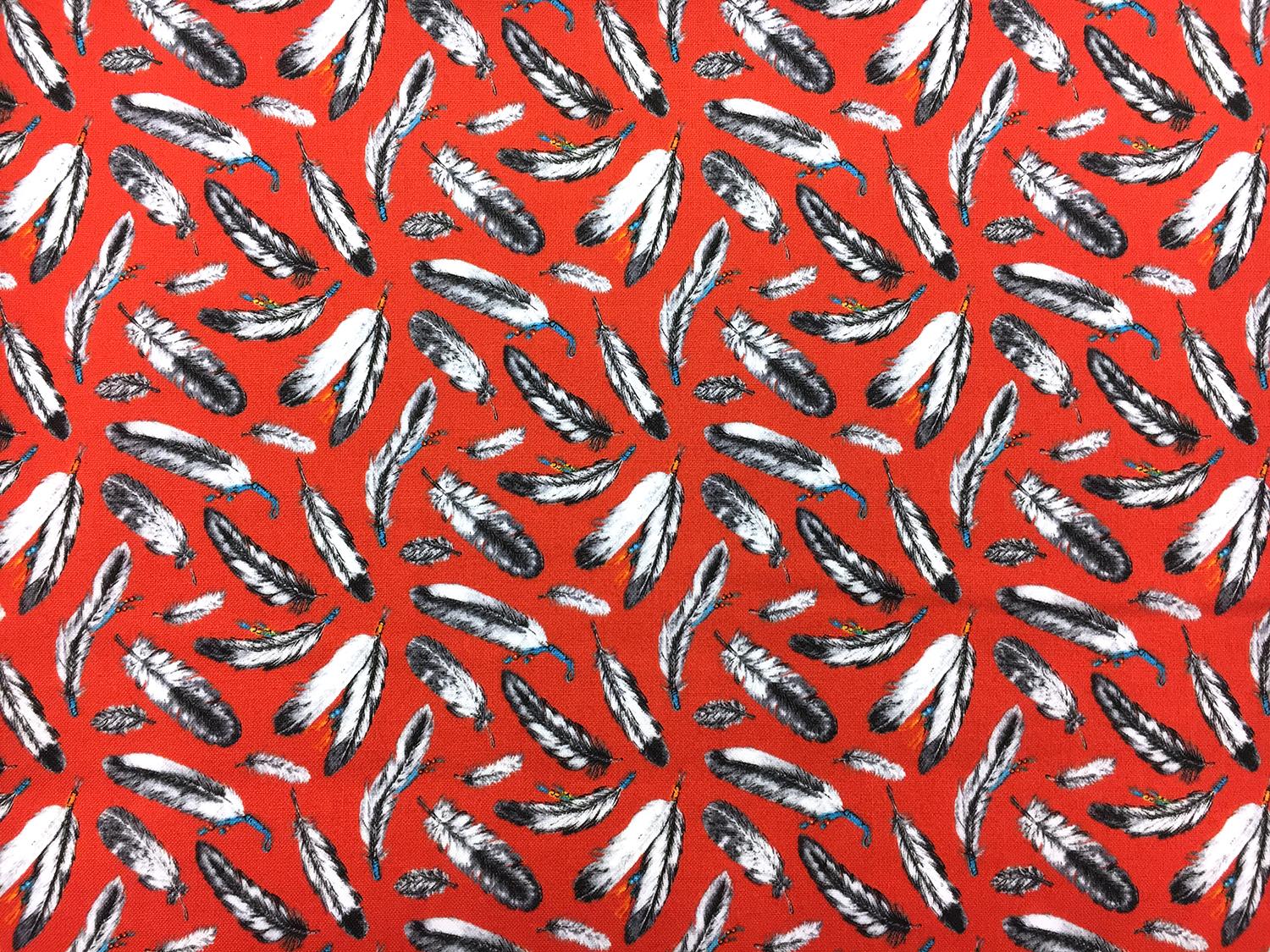Cotton Broadcloth With Feathers Print0
