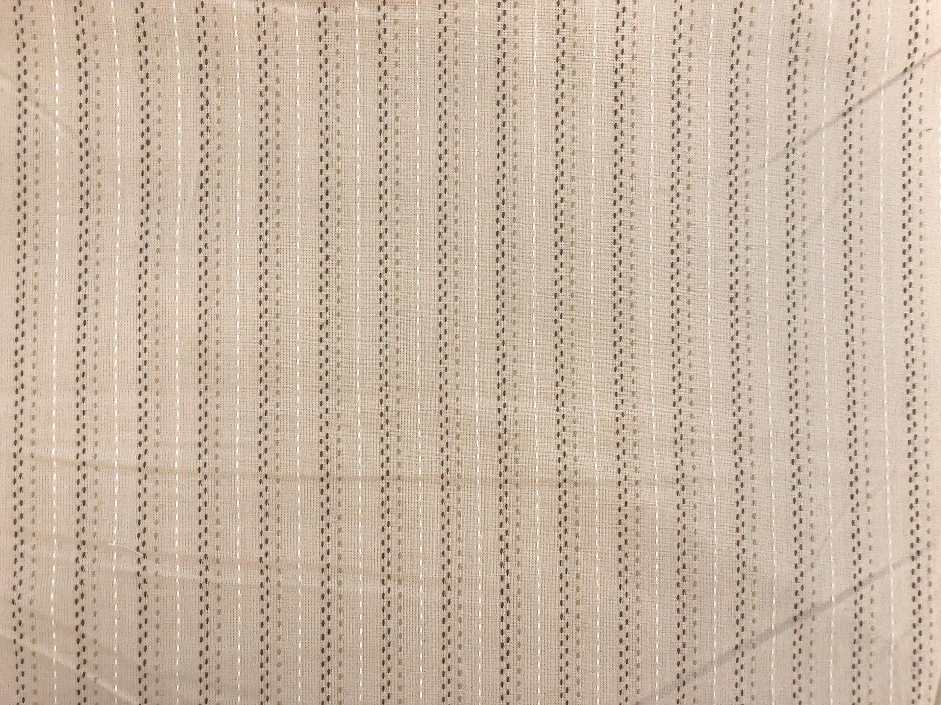 Beige Pinstripe Cotton Woven Novelty 0
