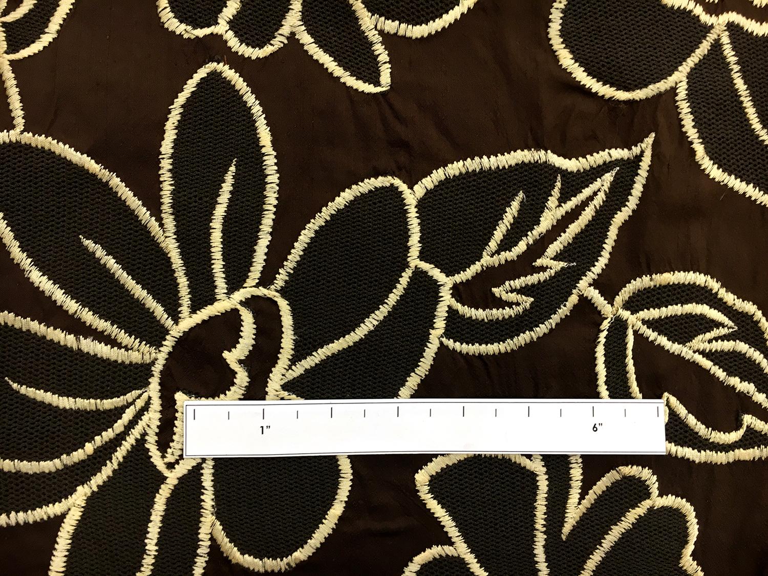 Silk Taffeta with Embroidered Flowers and Mesh1