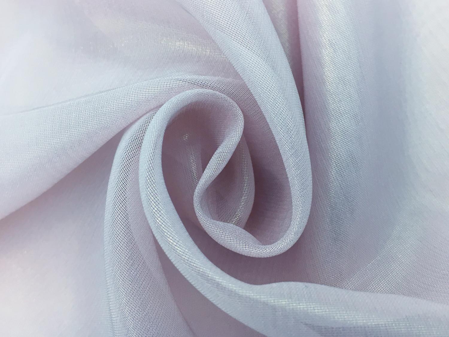 Microfiber Gold Metallic Chiffon in Light Lilac0