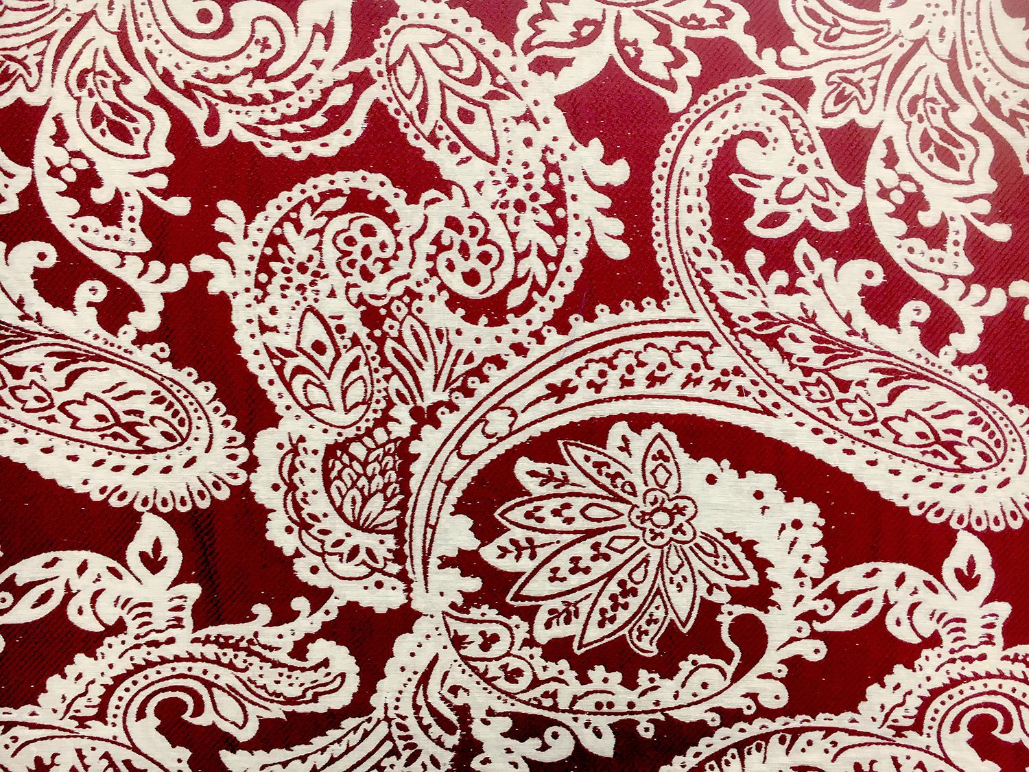 Extra Wide Doubleface Jacquard Large Paisley Pattern0