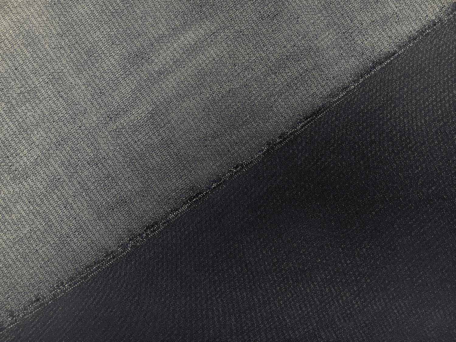 Microfiber Silver Metallic Chiffon in Midnight Navy2