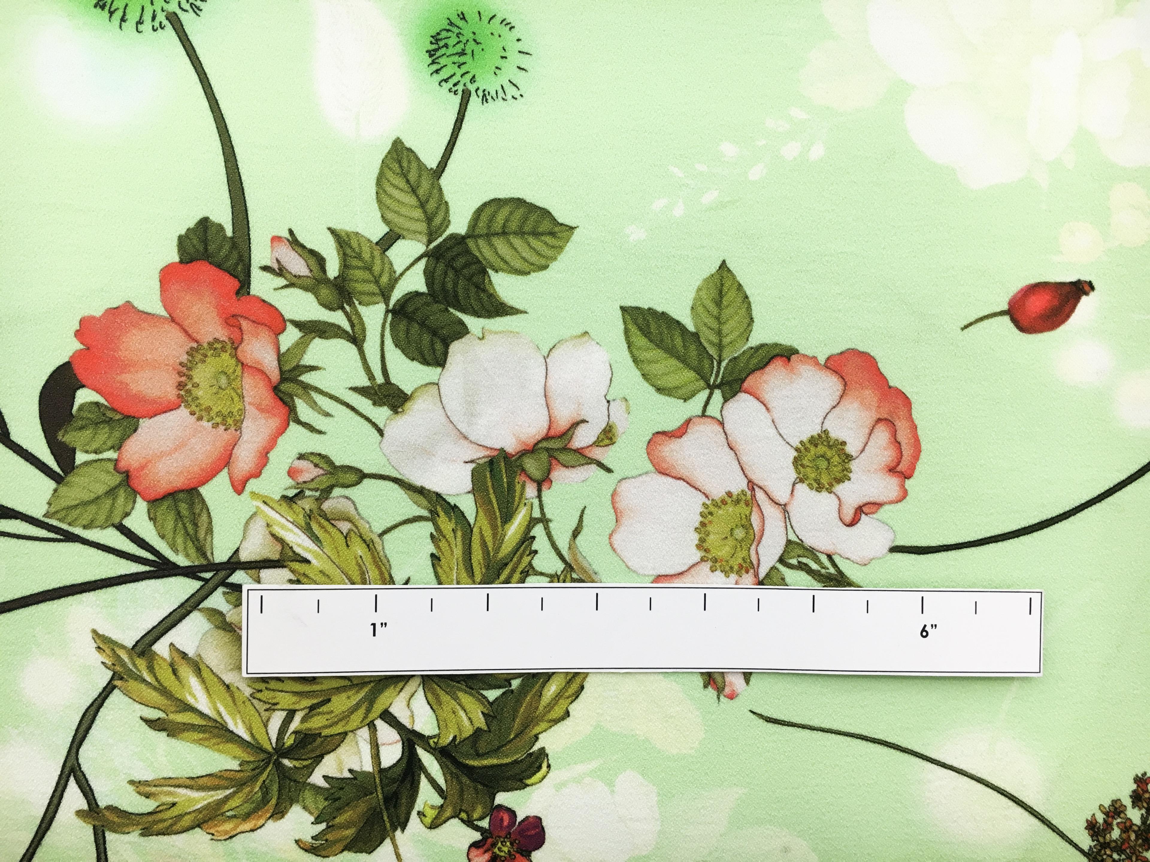 Printed Viscose Crepe with Floral Motifs1