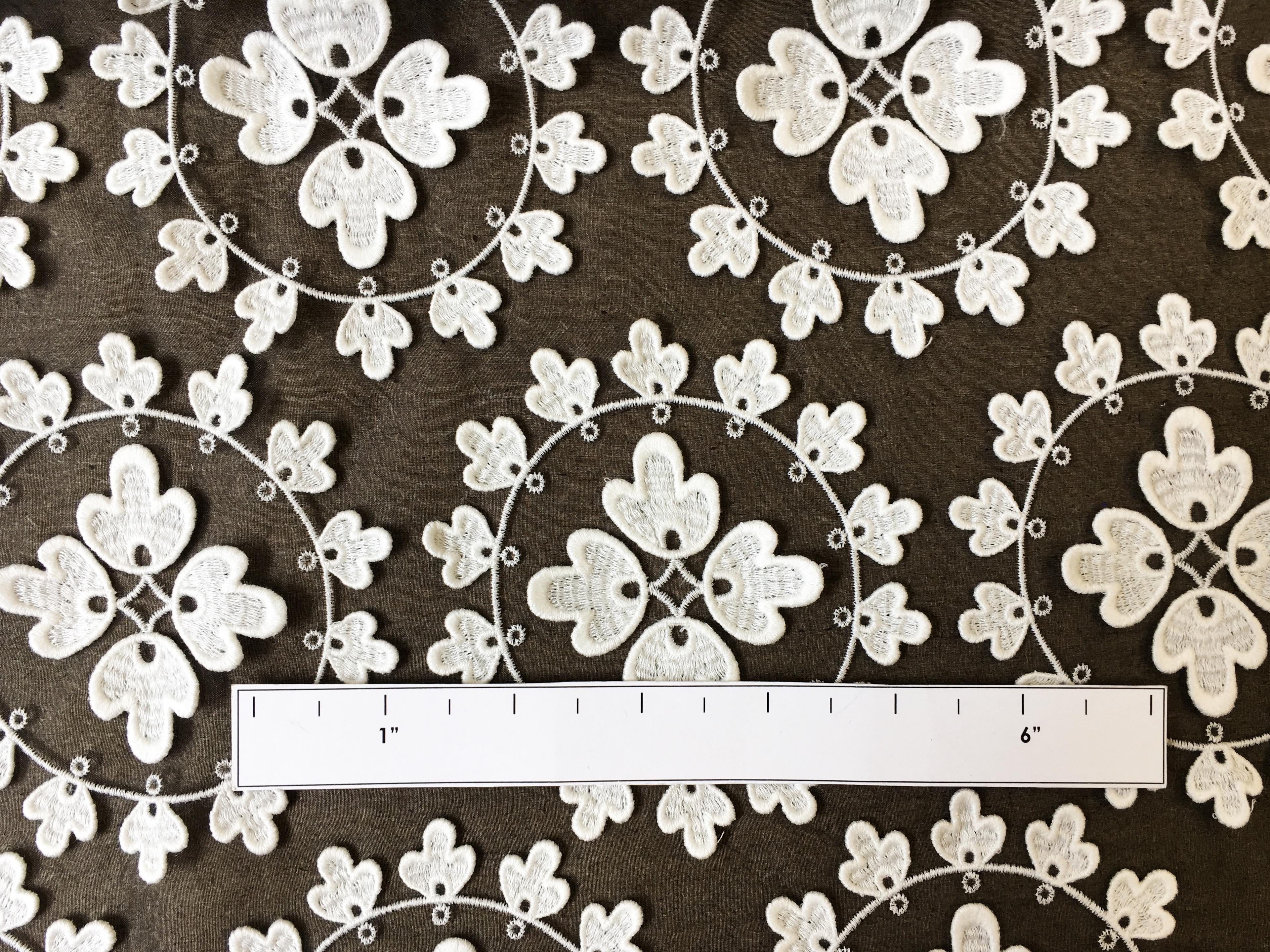 Forster Rohner Embroidered and Appliquéd Flowers on Silk Organza 1