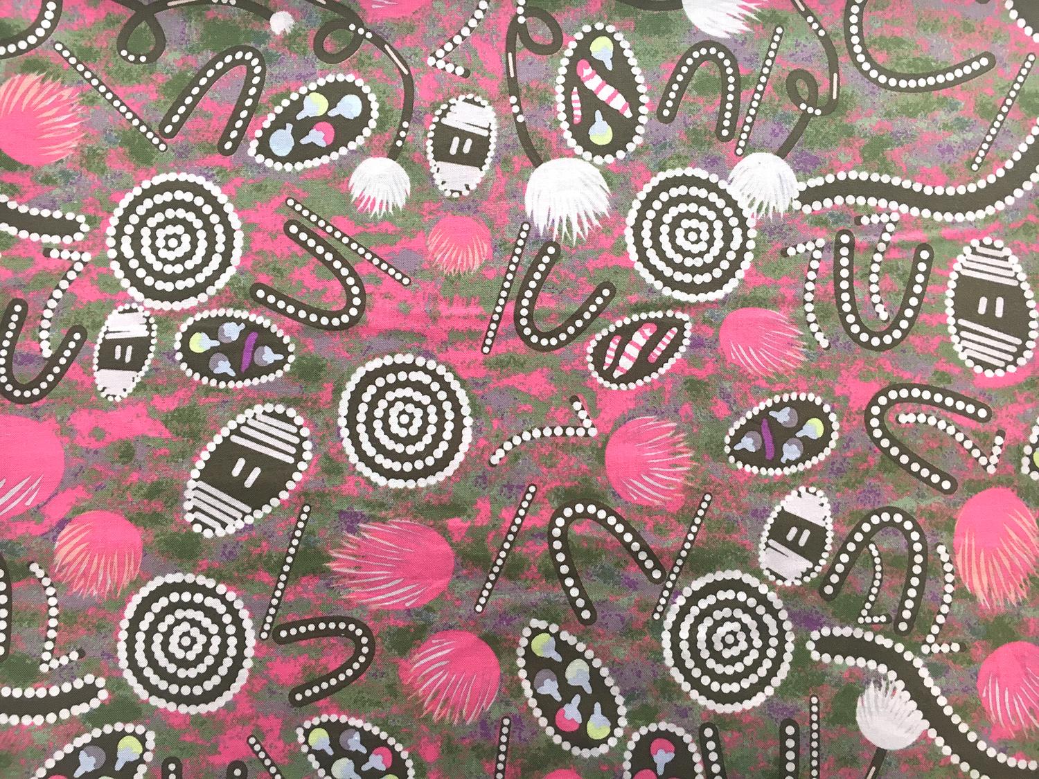 Australian Cotton Print With Aboriginal Motif0