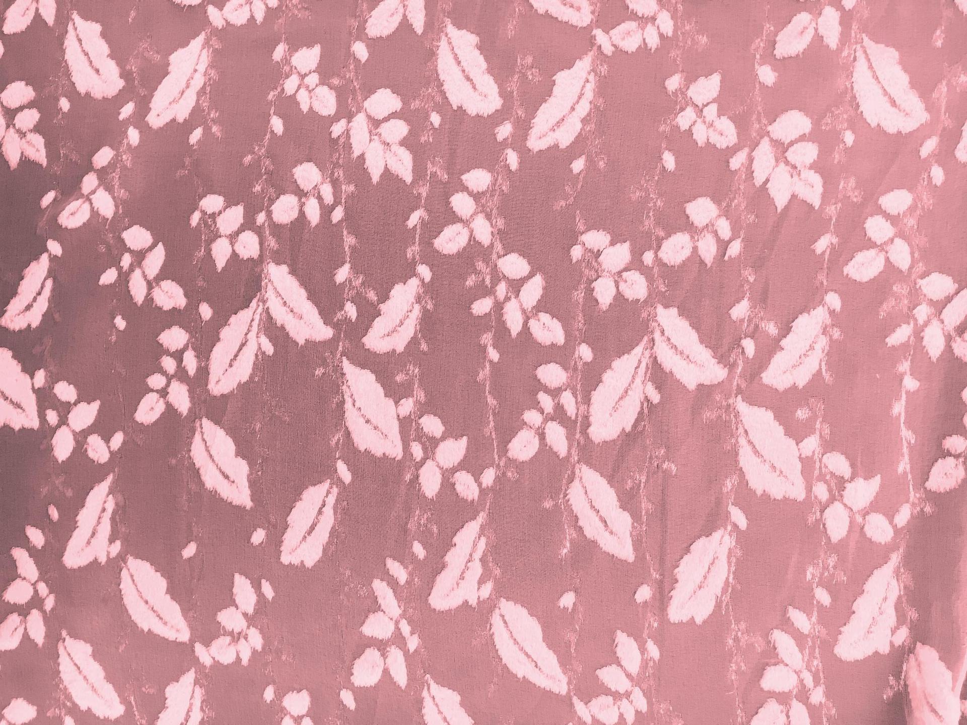 Burnout Velvet With Leaves Motif in Rose0