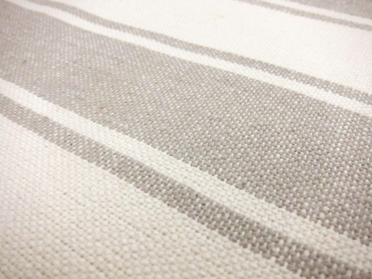 Cotton Upholstery 2.75" Stripe In Pewter and White1