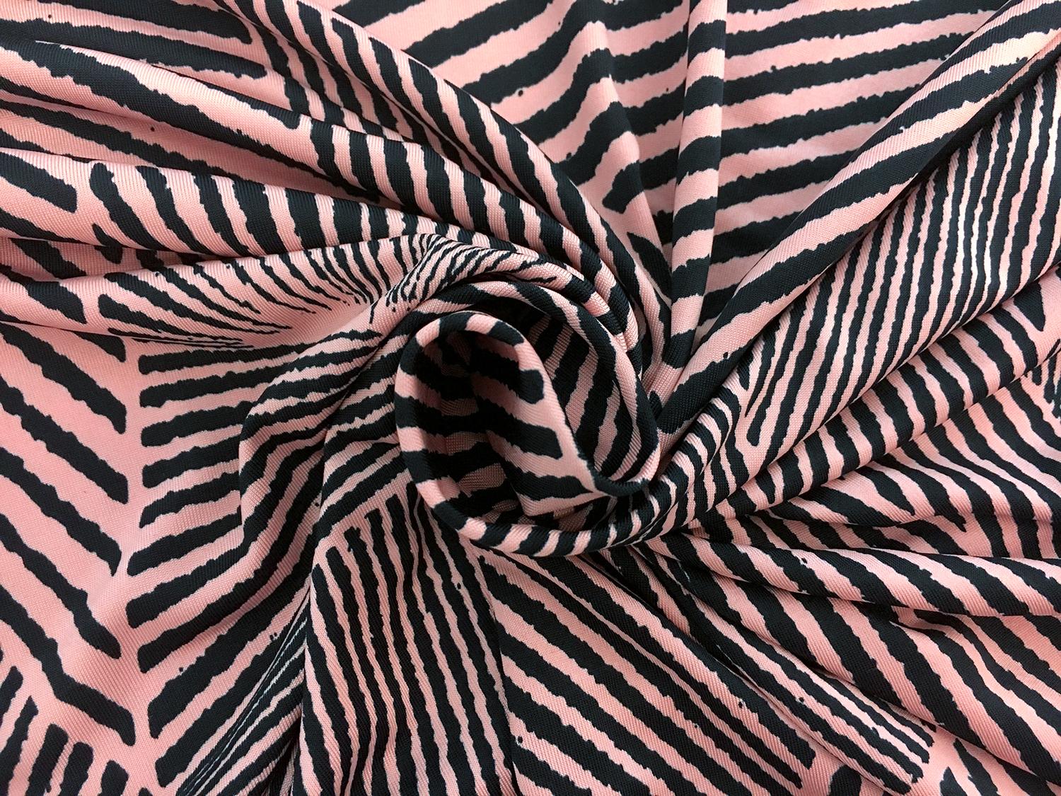 Poly Spandex Jersey Print in Navy and Pink1