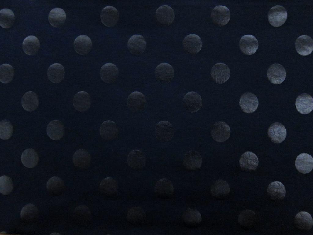 Cotton Blend Knit With Polka Dots in Navy0