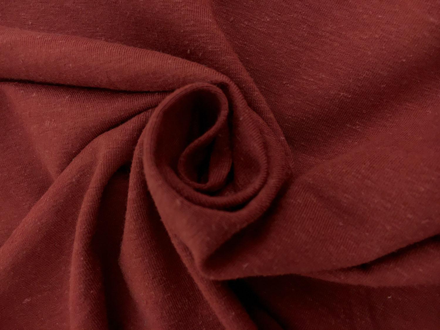 Certified Organic Hemp and Cotton Jersey in Heretic Red1