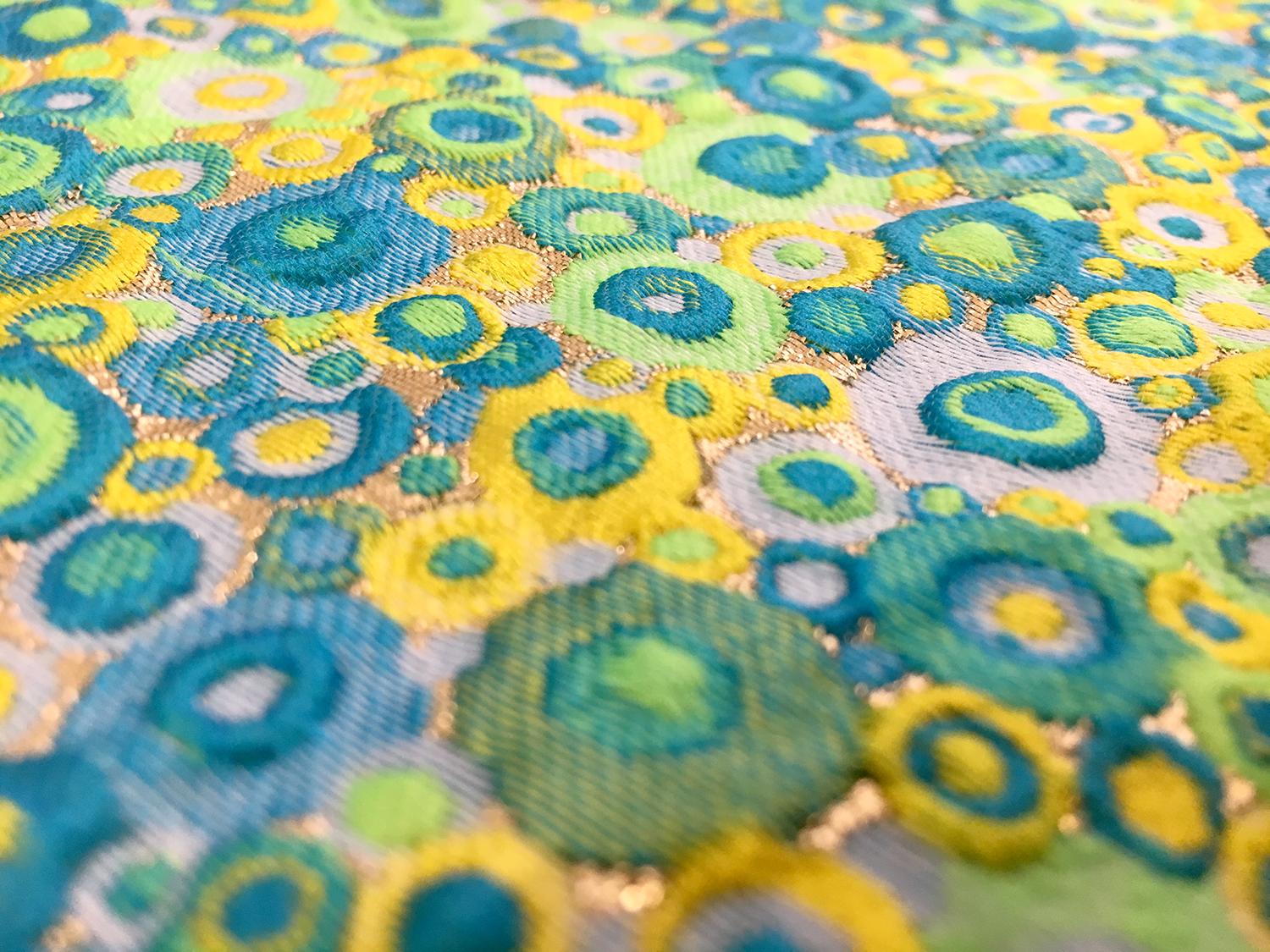 Vibrant Metallic Polyester Cloque with Dots2