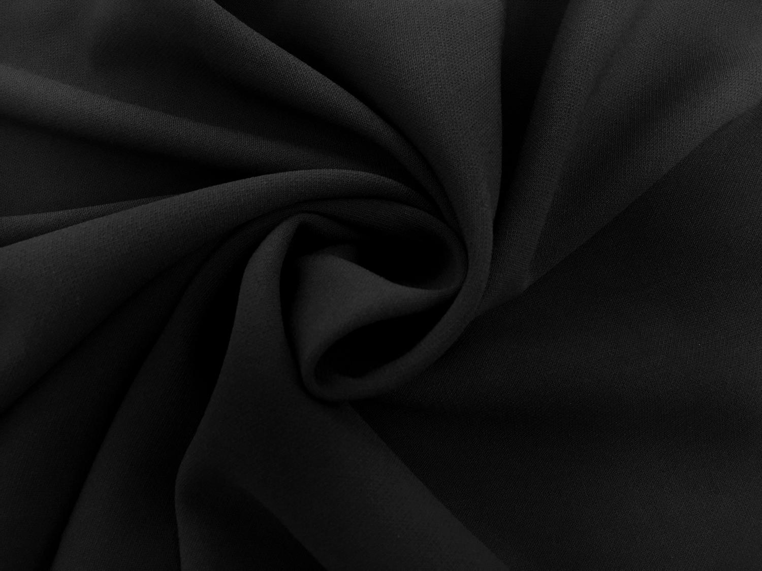 Poly Rayon Spandex Suiting in Black1