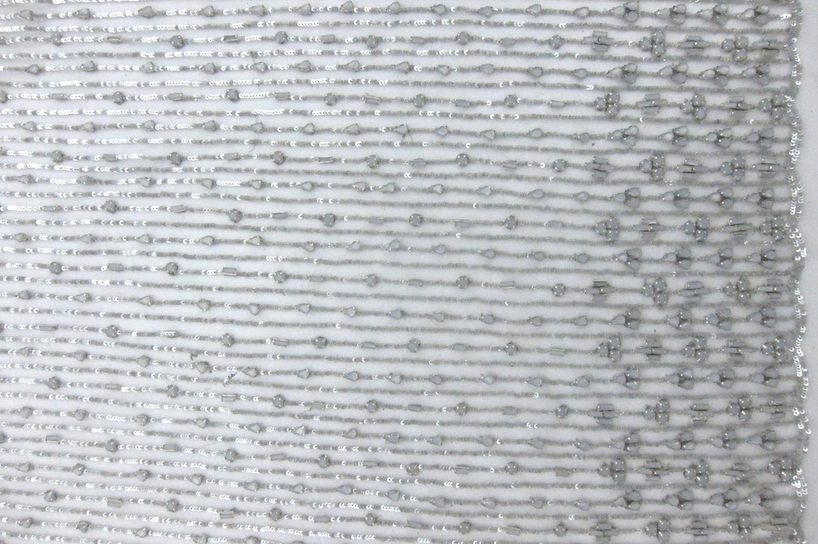 Rose Montee and Sequins Embroidered Tulle in Grey0