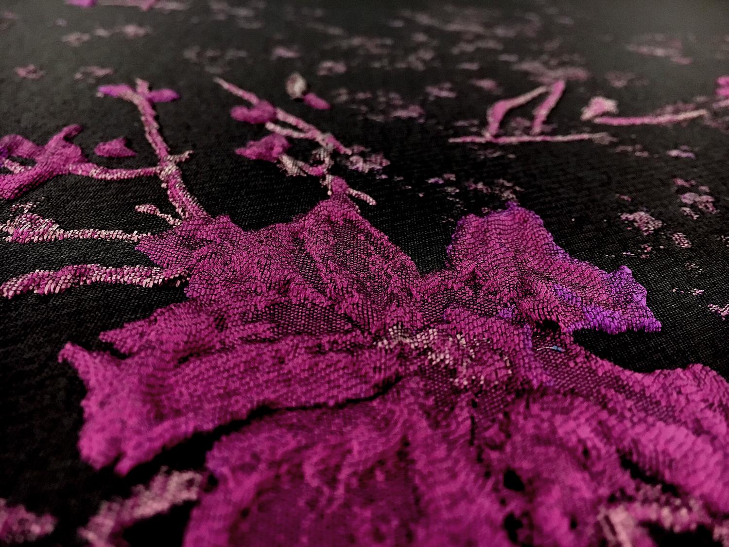 Polyester Twill with Metallic Abstract Floral Border4