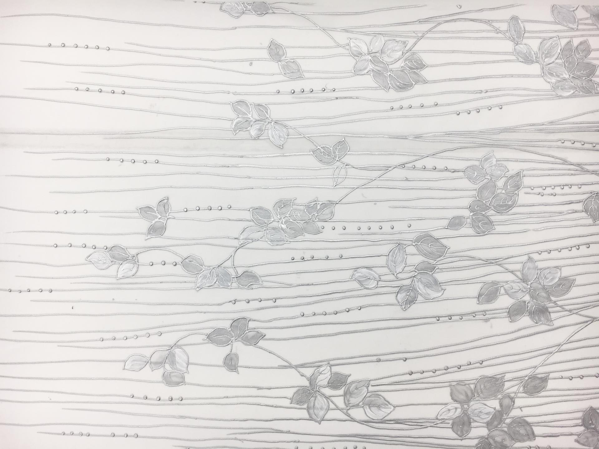 Hand Painted Tulle with Vines 0