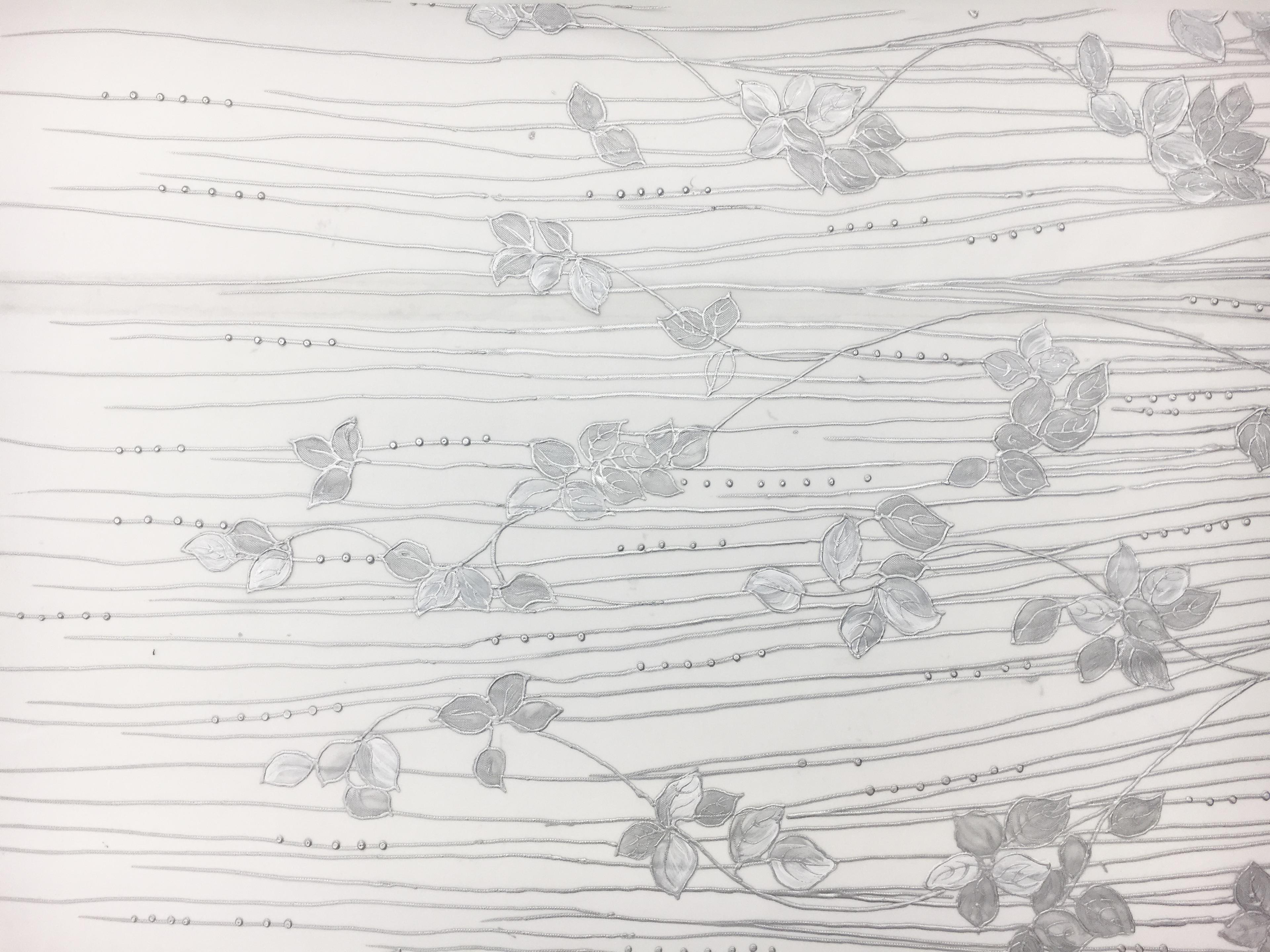 Hand Painted Tulle with Vines 0