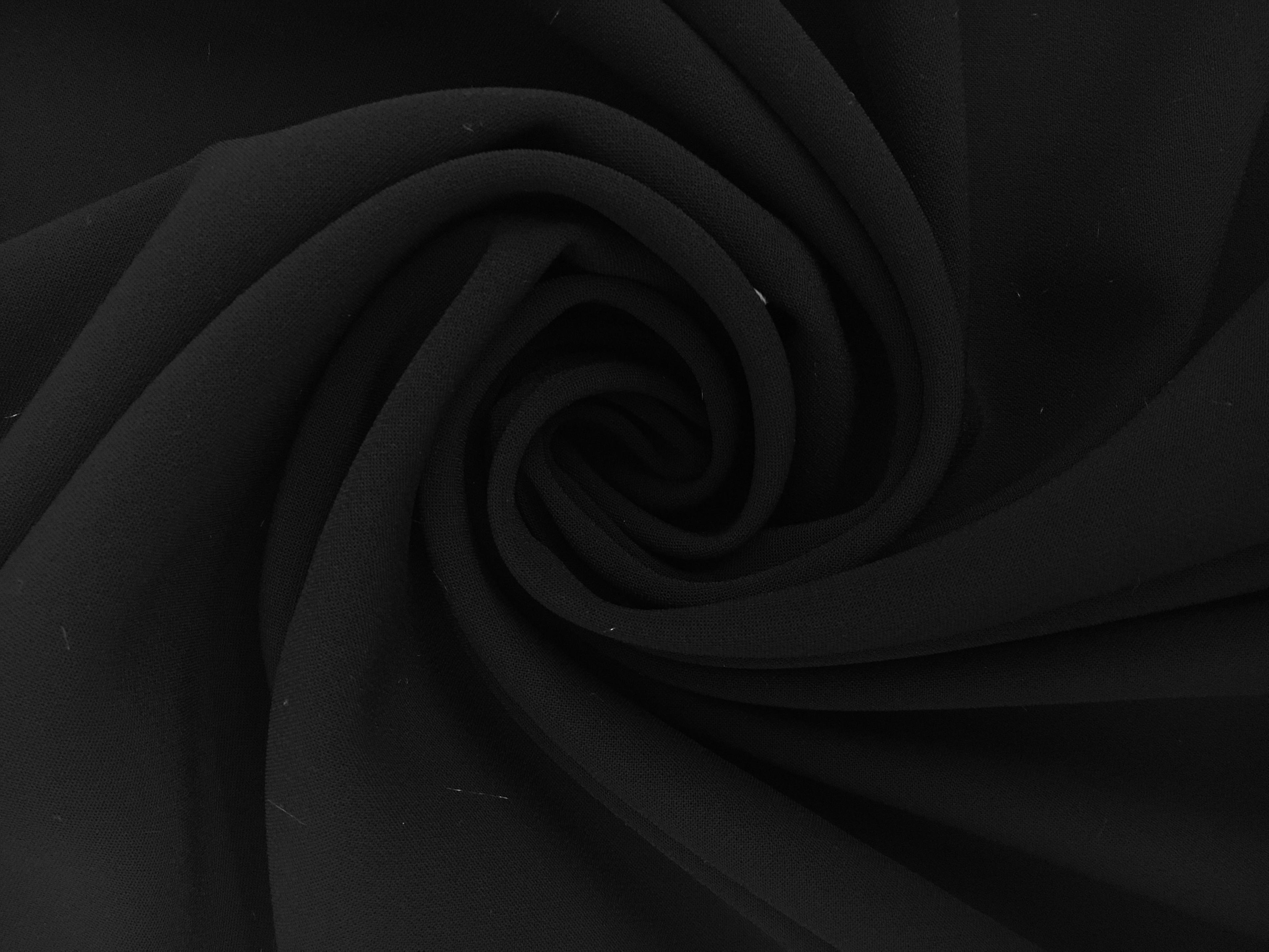 Polyester Stretch Crepe in Black