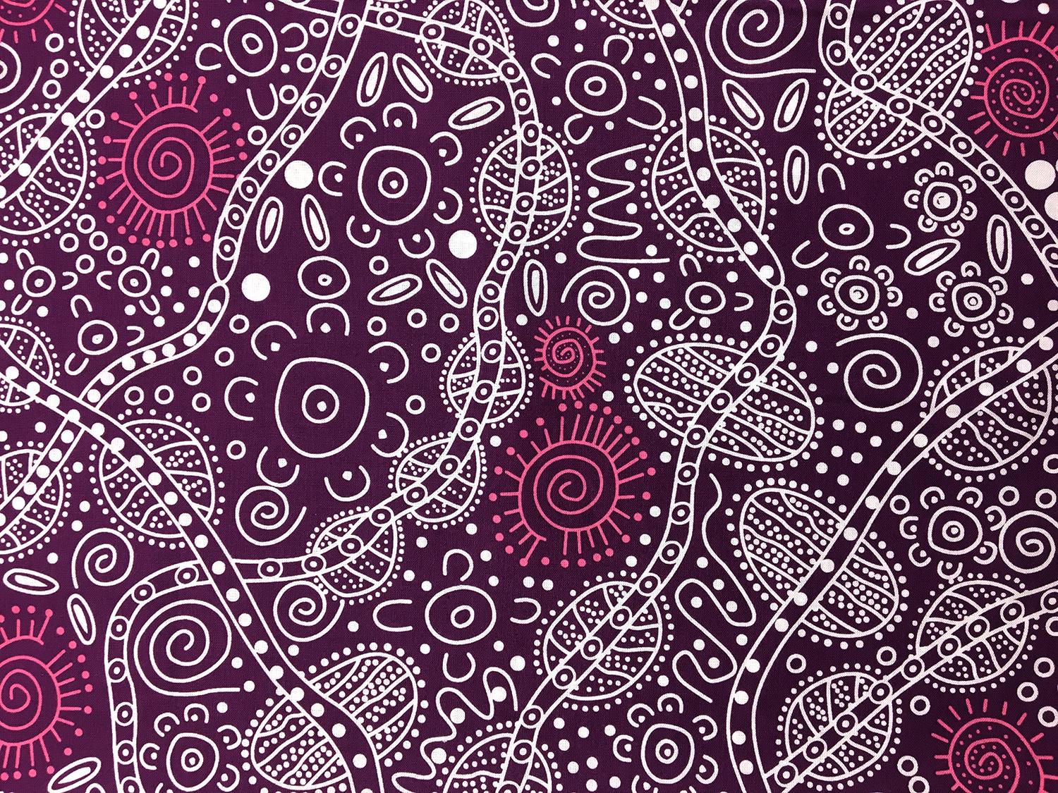 Australian Cotton Print With Aboriginal Motif0