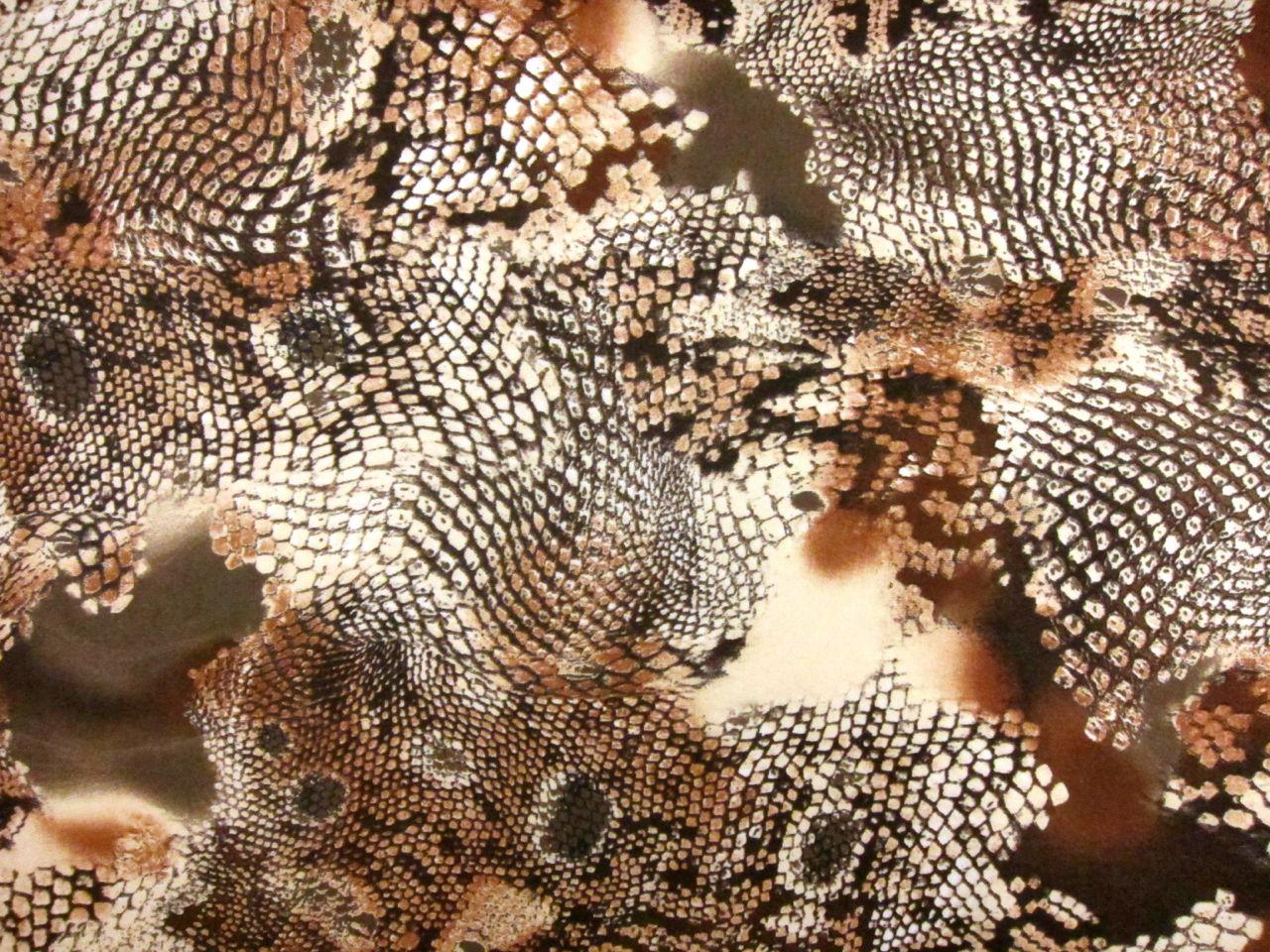 Scuba Knit With Deconstructed Reptile Print in Browns0