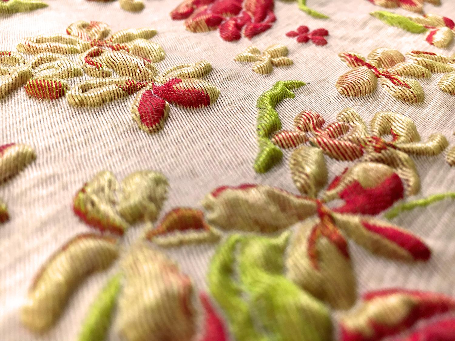 Silk Blend Cloqué with Flowers2