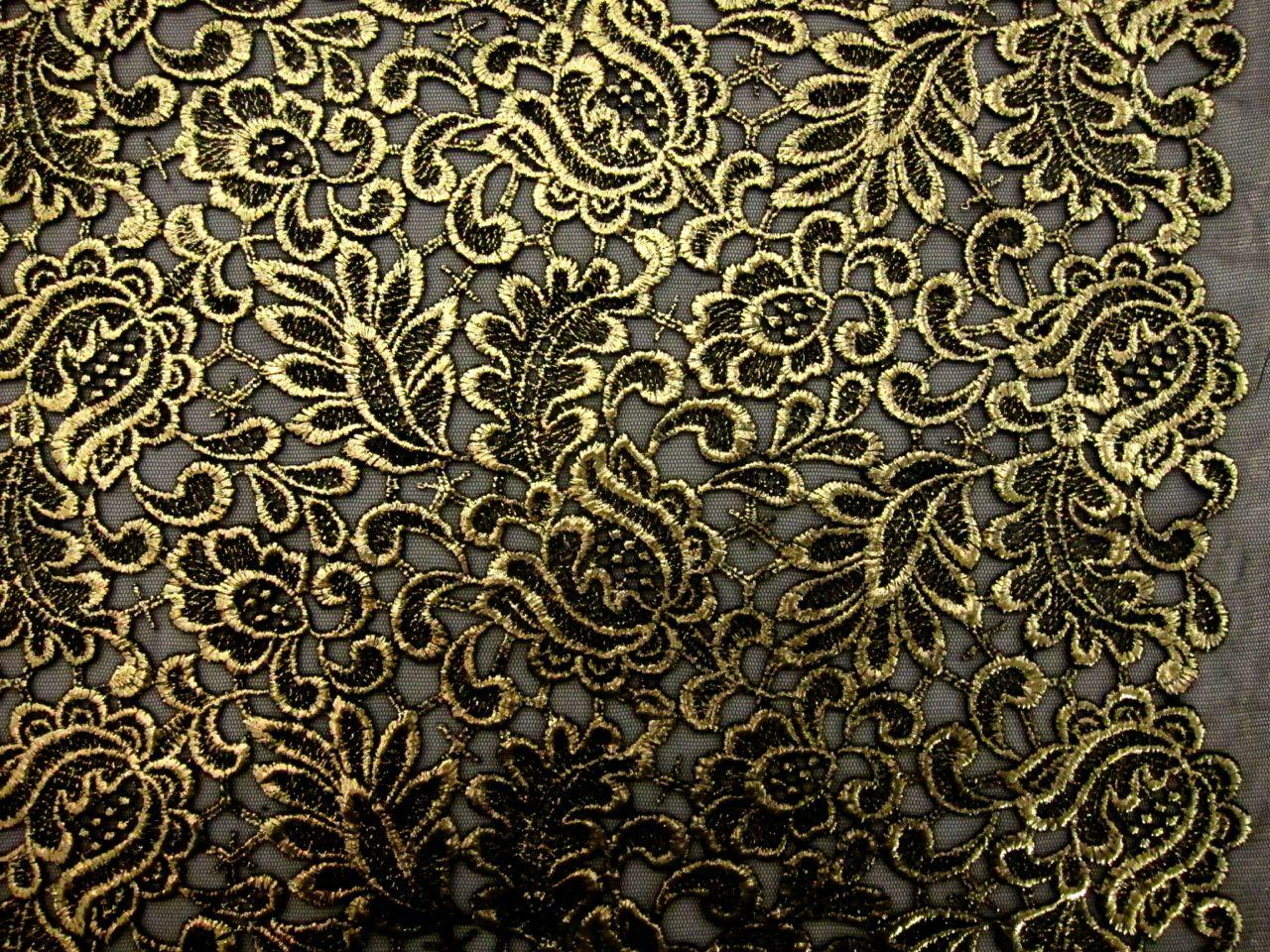 Metallic Coated Embroidered Tulle0