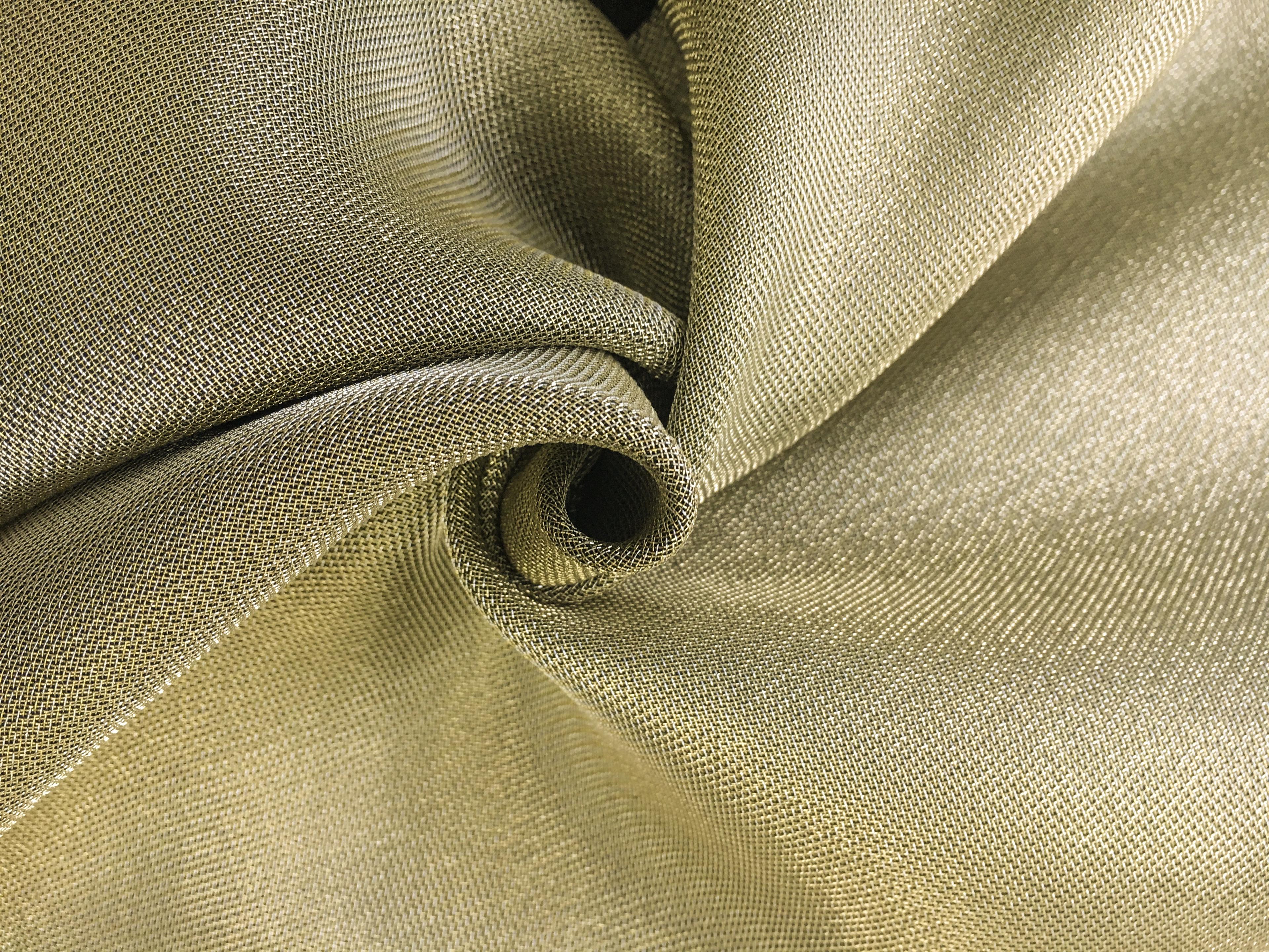 Silk and Viscose Metallic Crepe with Black Back