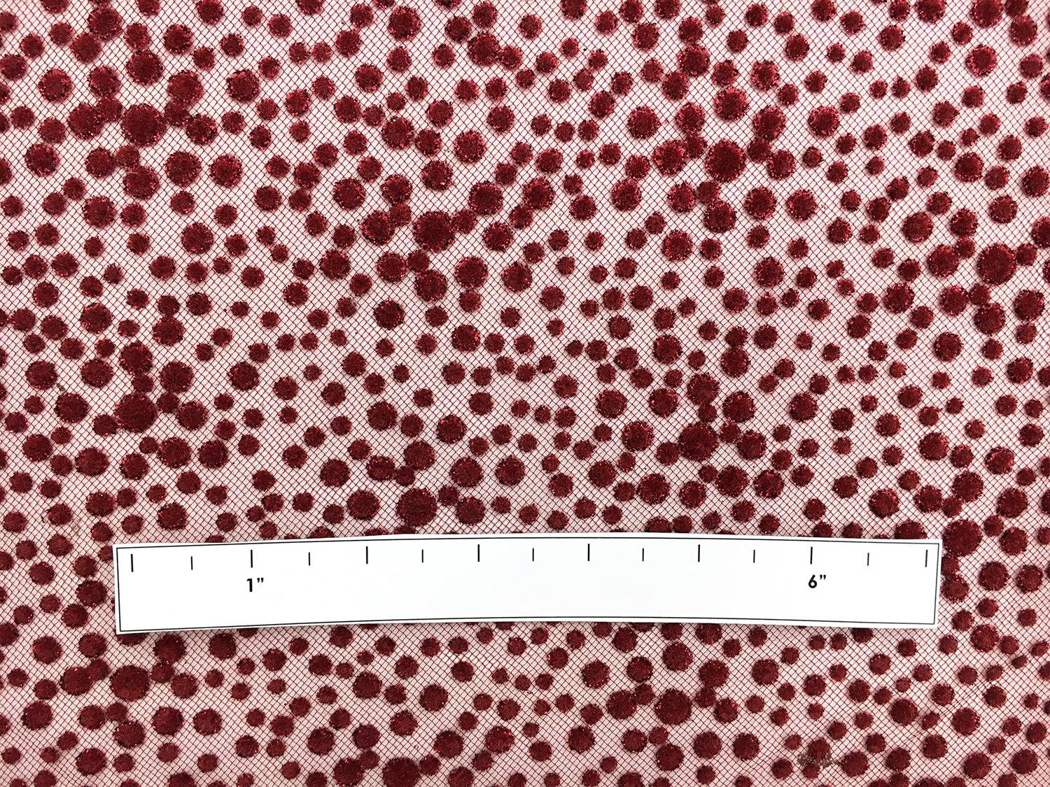 Metallic Flocked Tulle in Burgundy1