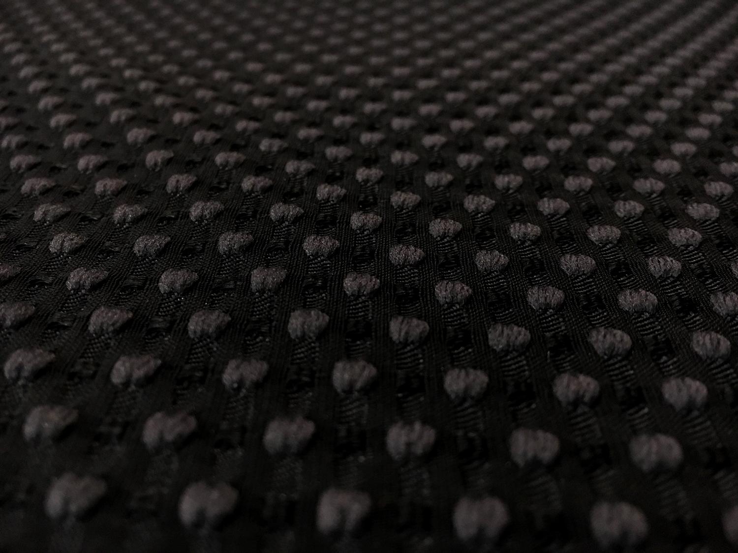 Polyester Swiss Dot Brocade with Grey Dots0