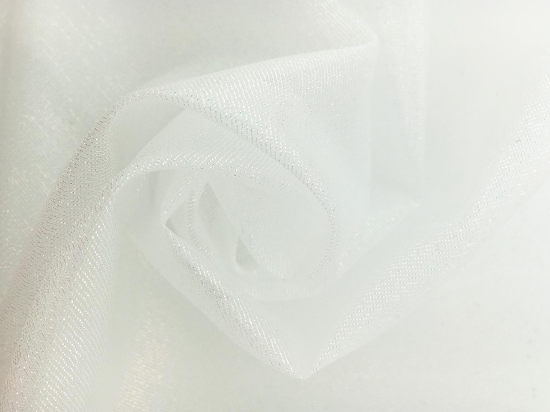 Italian Metallic Crinoline in Opalescent White0