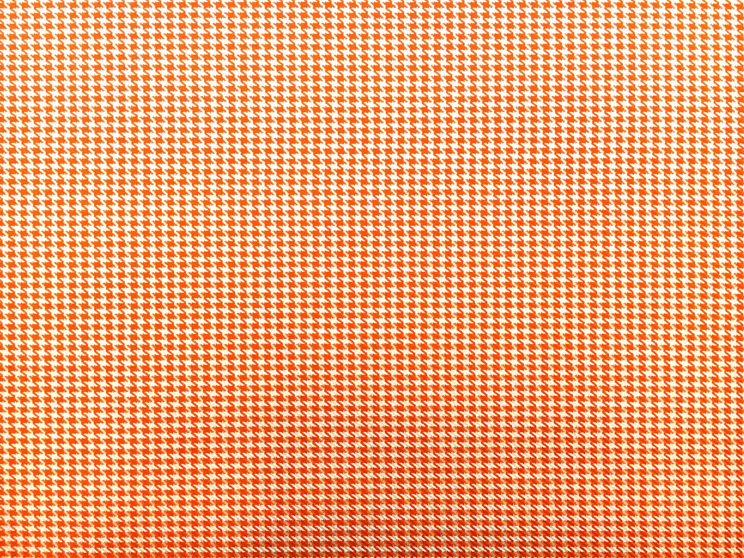 Italian Superfine Wool and Silk Houndstooth in Tangerine