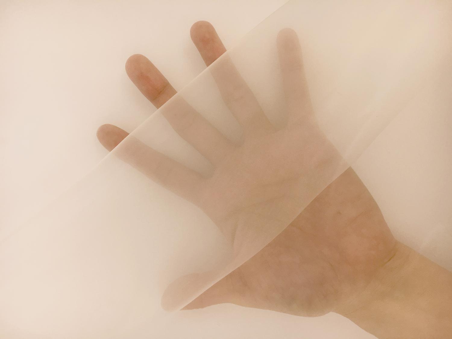 Japanese Polyester Extra Fine Organza in Cream1