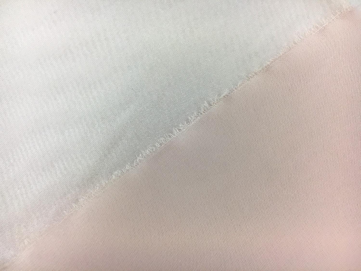Microfiber Silver Metallic Chiffon in Pale Pink2
