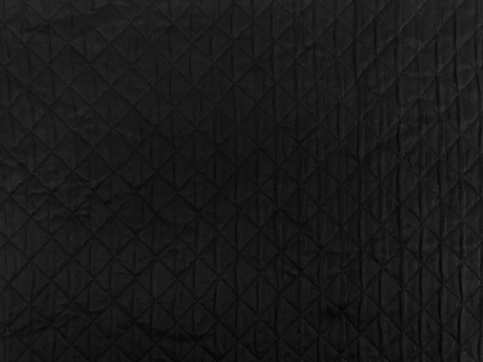 Diamond Quilted Woven Polyester in Black 0