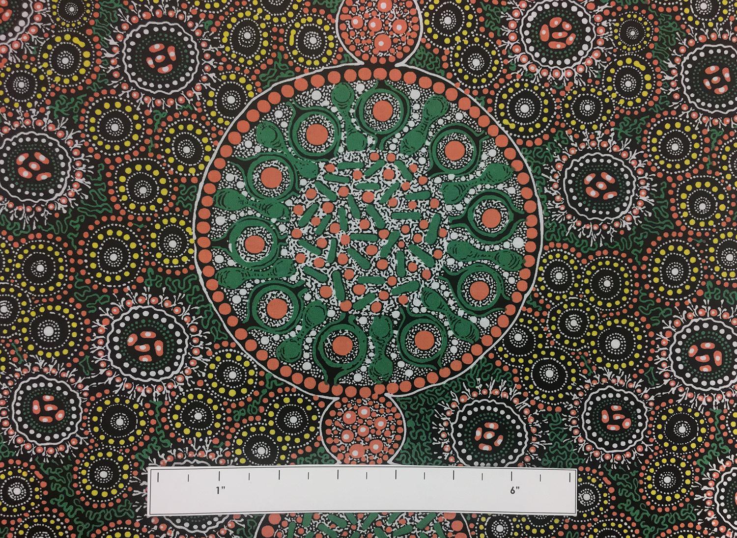 Australian Cotton Print With Aboriginal Motif 1