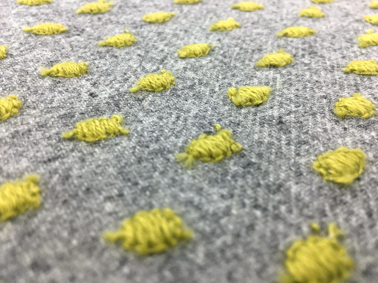 Cotton Wool Flannel With Embroidered Dots2