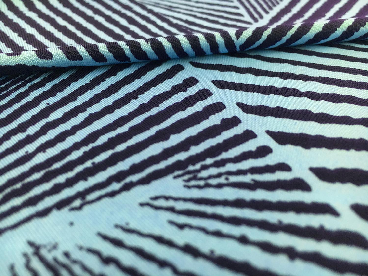 Poly Spandex Jersey Print in Navy and Aqua2