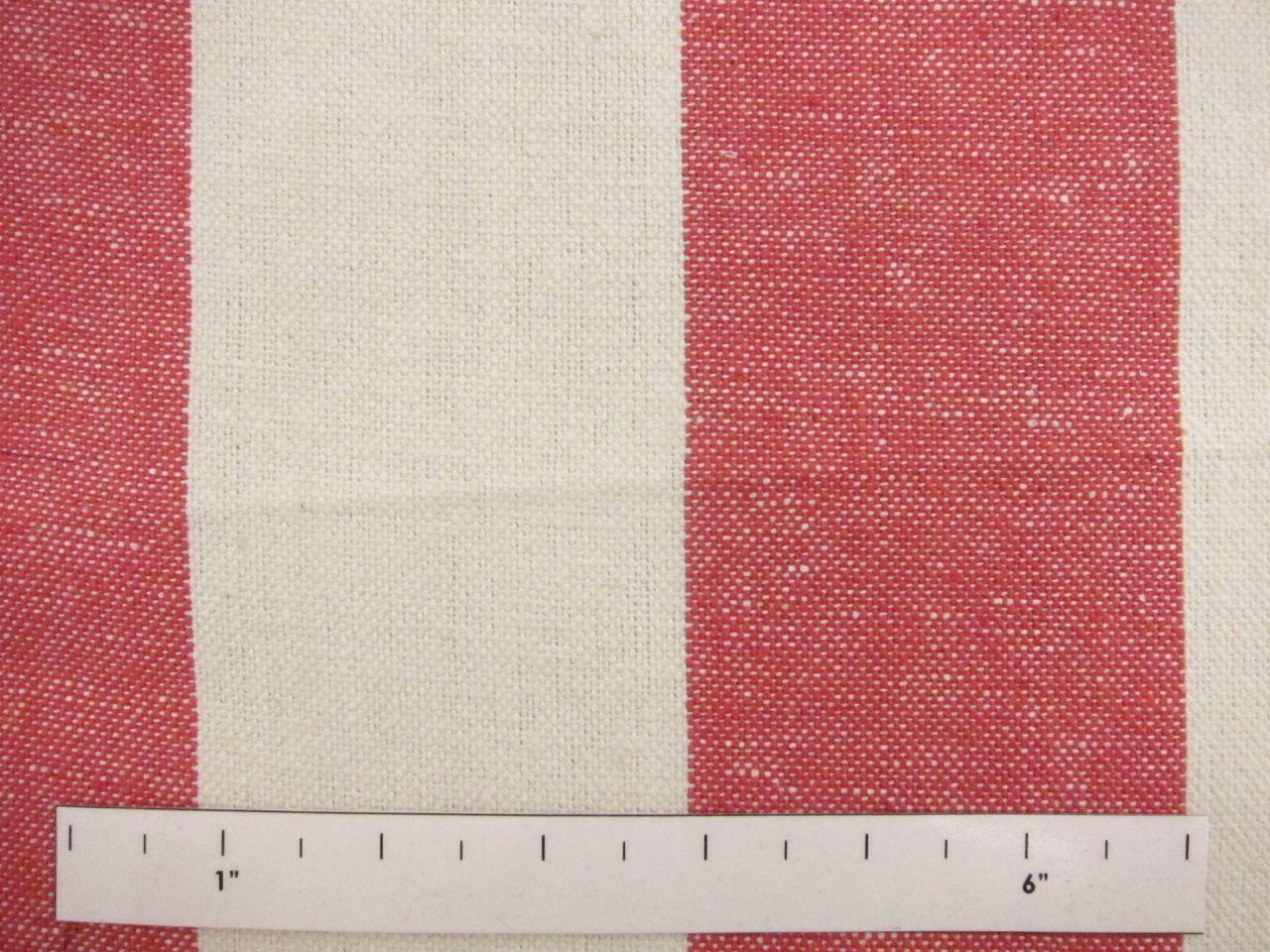 Cotton Upholstery 3" Stripe in Pink And White1