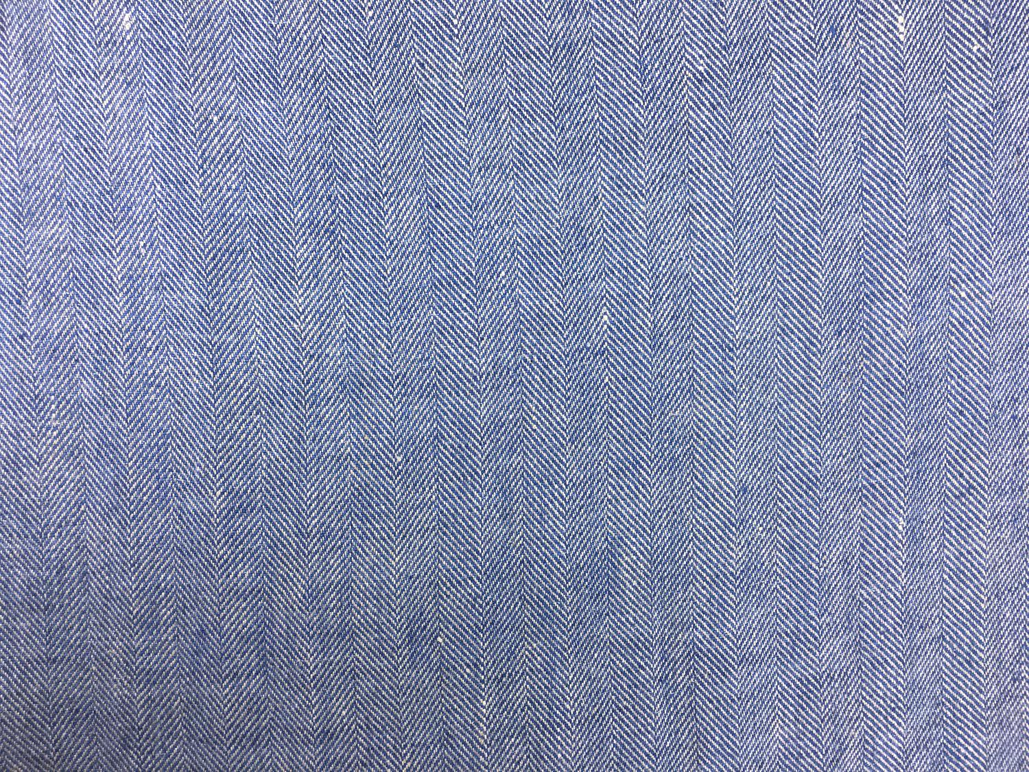 Linen Herringbone in Blue0